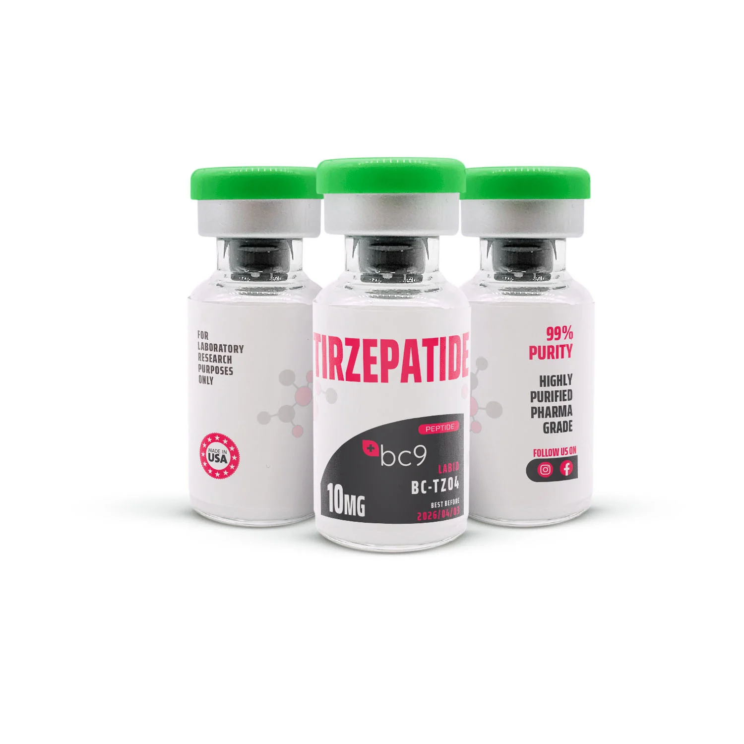 3 vials Tirzepatide-10mg